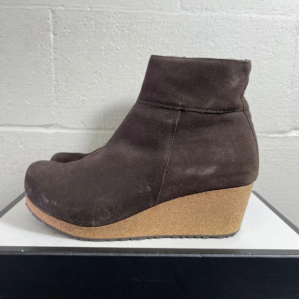 Papillio‎ by Birkenstock Ebba Brown Suede Wedge Ankle Boots Women's 41 EU/10 US